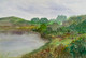A Pond (ART-8841-101271) - Handpainted Art Painting - 10 in X 7in