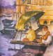 Banaras Ghat (ART-7901-101377) - Handpainted Art Painting - 10 in X 11in