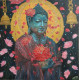 Enlightened Buddha (ART-7275-101528) - Handpainted Art Painting - 24 in X 24in