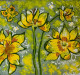 Beautiful Look Yellow Flower Painting Hand Made Canvas Painting (ART-15404-101589) - Handpainted Art Painting - 16 in X 12in