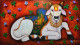 BULL (ART-82-101650) - Handpainted Art Painting - 60in X 33in