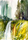 Waterfall 10 (ART-8987-101666) - Handpainted Art Painting - 11 in X 15in