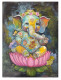 Ganesha Colors (ART-7275-101708) - Handpainted Art Painting - 24 in X 24in