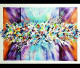 Colorful Flowers (ART-15436-101761) - Handpainted Art Painting - 40 in X 30in