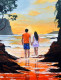 Footprints Of Love (ART-7844-101832) - Handpainted Art Painting - 14 in X 18in