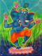 Ganesh As Tridev (ART-8835-101995) - Handpainted Art Painting - 24in X 32in