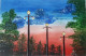 Sunset Shades (ART-15433-101953) - Handpainted Art Painting - 8in X 6in