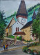 Swiss Church (ART-8343-102092) - Handpainted Art Painting - 12in X 16in