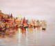 Early Morning Varanasi (ART-1232-102159) - Handpainted Art Painting - 30in X 25in