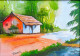 Landscape Water Color (ART-15517-102101) - Handpainted Art Painting - 13in X 10in