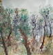 Old Trees (ART-8841-102525) - Handpainted Art Painting - 11in X 11in