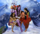Shiva Family (PRT-6845-102565) - Canvas Art Print - 30in X 26in