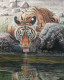 Tiger Painting (ART-15624-102537) - Handpainted Art Painting - 36in X 48in