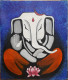 Ganesha Painting (ART-15683-102905) - Handpainted Art Painting - 10in X 12in