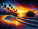 Serene Coastal Sunset (PRT-15697-102977) - Canvas Art Print - 30in X 23in
