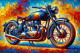 Retro Bikes In Painted Glory (PRT-15697-103053) - Canvas Art Print - 36in X 24in