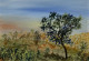 Corner Tress (ART-8841-103062) - Handpainted Art Painting - 11in X 8in