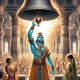 Shri Ram Mandir Pran Pratishta Digital Painting (PRT-6845-103188) - Canvas Art Print - 30in X 30in