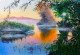 Lake Surprise (ART-5868-103134) - Handpainted Art Painting - 35in X 23in