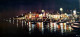 Night Reflections Varanasi (ART-1232-103184) - Handpainted Art Painting - 33in X 15in