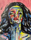 Free Girl-Potrait (ART-15759-103273) - Handpainted Art Painting - 12in X 16in