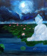 Lord Buddha And The Lotus (ART-8657-103365) - Handpainted Art Painting - 24in X 29in