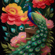 Peacock14 (PRT-9087-103580) - Canvas Art Print - 24in X 24in