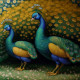 Peacock43 (PRT-9087-103611) - Canvas Art Print - 24in X 24in
