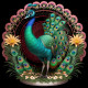 Peacock47 (PRT-9087-103615) - Canvas Art Print - 24in X 24in