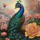 Peacock20 (PRT-9087-103587) - Canvas Art Print - 24in X 24in
