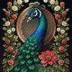 Peacock2 (PRT-9087-103534) - Canvas Art Print - 24in X 24in