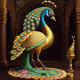 Peacock88 (PRT-9087-103664) - Canvas Art Print - 24in X 24in