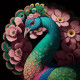 Peacock60 (PRT-9087-103636) - Canvas Art Print - 24in X 24in