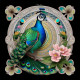 Peacock78 (PRT-9087-103654) - Canvas Art Print - 24in X 24in