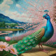 Peacock67 (PRT-9087-103643) - Canvas Art Print - 24in X 24in