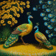 Peacock106 (PRT-9087-103682) - Canvas Art Print - 24in X 24in