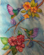 Hummingbirds (ART-3827-103702) - Handpainted Art Painting - 12in X 16in