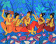 Musical Night (ART-3324-103697) - Handpainted Art Painting - 44in X 35in