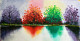 Beautiful Vibrant Trees, Large Size, Landscape Abstract -184 (ART-15639-103749) - Handpainted Art Painting - 36in X 18in