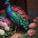 Peacock139 (PRT-9087-103792) - Canvas Art Print - 24in X 24in