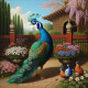 Peacock131 (PRT-9087-103784) - Canvas Art Print - 24in X 24in