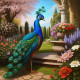 Peacock132 (PRT-9087-103785) - Canvas Art Print - 24in X 24in