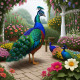 Peacock120 (PRT-9087-103773) - Canvas Art Print - 24in X 24in