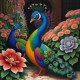 Peacock156 (PRT-9087-103809) - Canvas Art Print - 24in X 24in