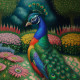 Peacock135 (PRT-9087-103788) - Canvas Art Print - 24in X 24in