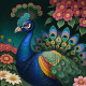 Peacock149 (PRT-9087-103802) - Canvas Art Print - 24in X 24in