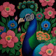 Peacock141 (PRT-9087-103794) - Canvas Art Print - 24in X 24in