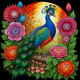 Peacock148 (PRT-9087-103801) - Canvas Art Print - 24in X 24in