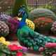 Peacock159 (PRT-9087-103812) - Canvas Art Print - 24in X 24in