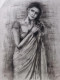 Beautiful Women Charcoal Art (ART-15818-103816) - Handpainted Art Painting - 22in X 28in